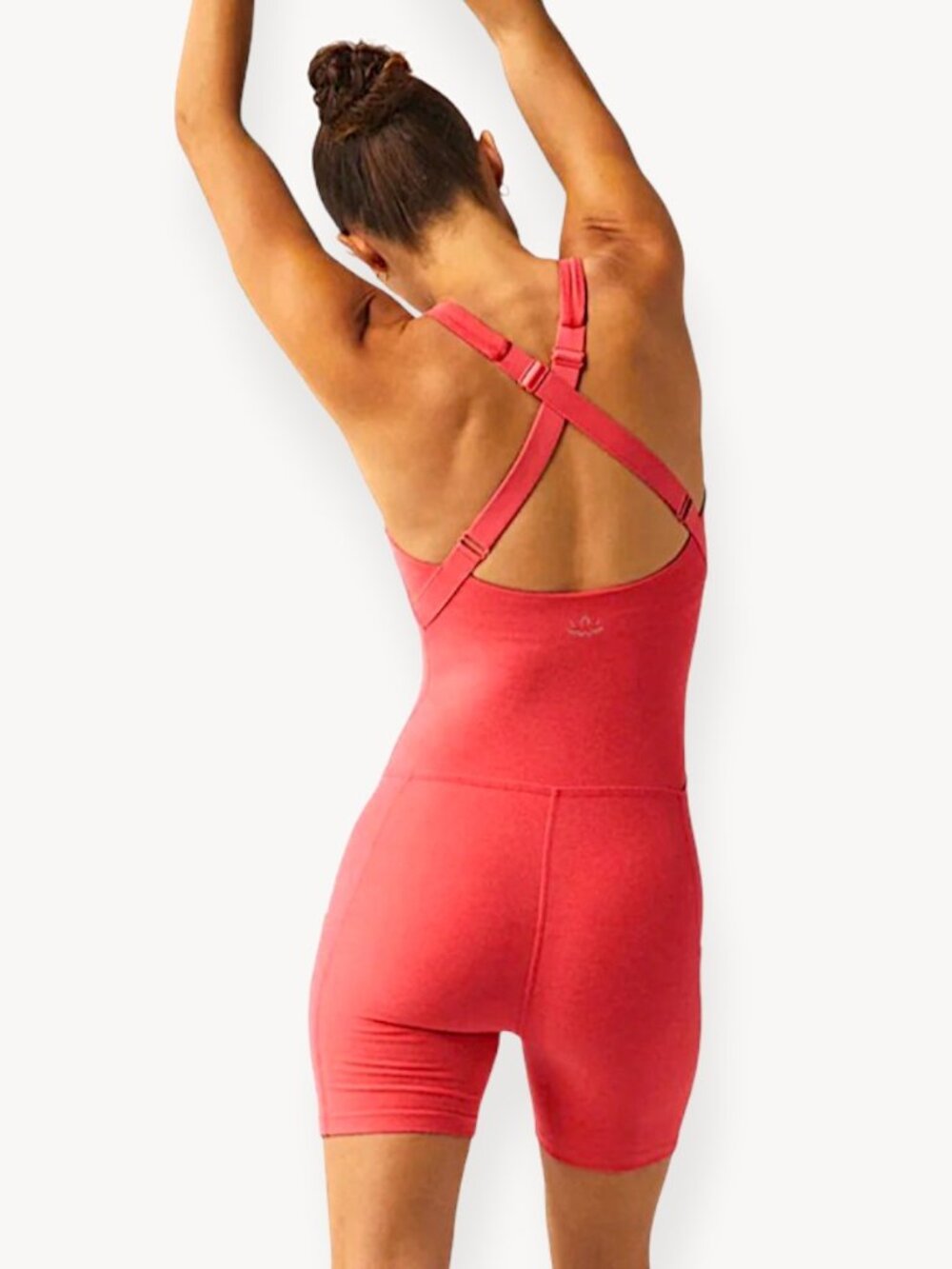 Beyond Yoga spacedye pocket jumpsuit shorts in Coral Glow Heather CRGLH XS New